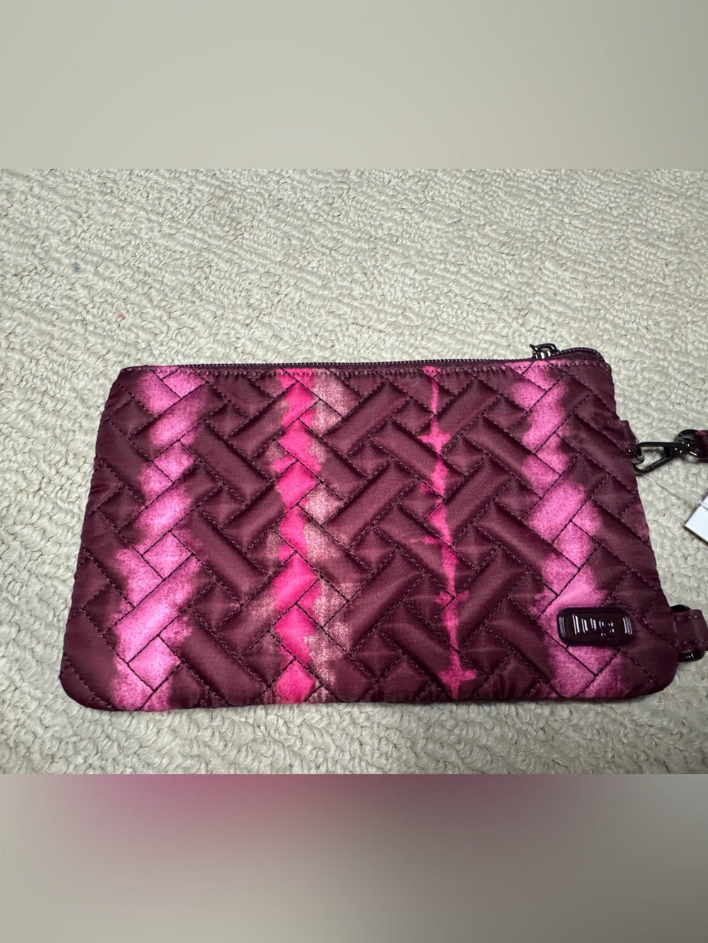 Quilted Plum Pink Wristlet Clutch - LUG